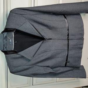 CLASSY....Blazer with faux leather accents